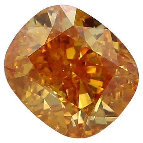 GIA Certified 0.45 Carat Fancy Vivid Yellow Orange I1 Clarity Diamond