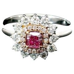 GIA Certified 0.26 Carat Faint Pink VS1 Clarity Diamond Ring