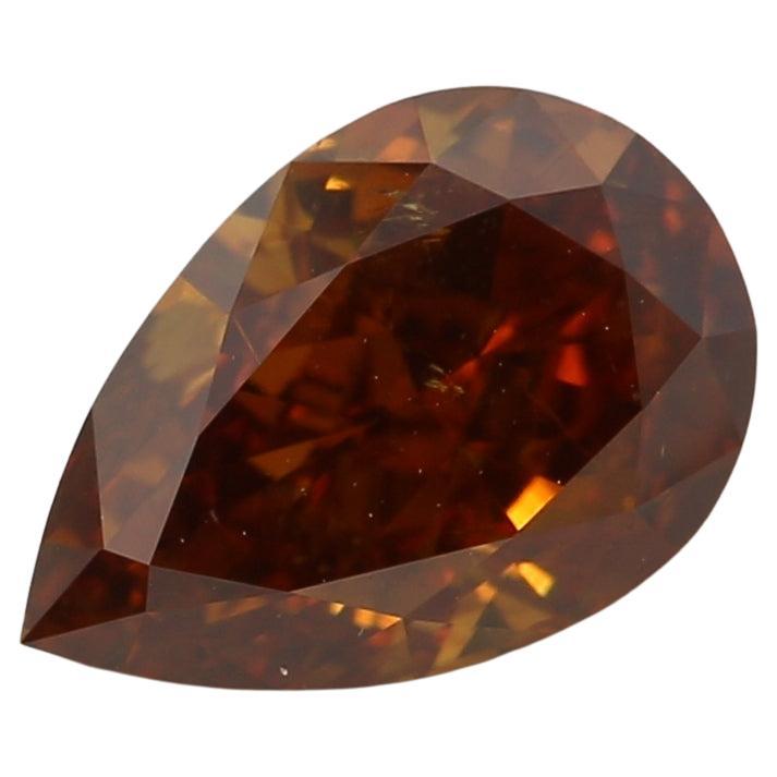 Diamant certifié GIA de 1,00 carat de couleur orange brun foncé, pureté I1