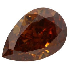 GIA Certified 1.00 Carat Fancy Deep Orange Brown I1 Clarity Diamond