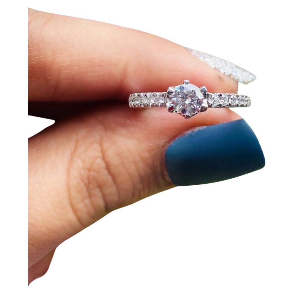GIA Certified 0.30 Carat D Colour if Clarity Diamond Ring For Sale