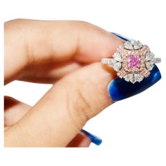 GIA Certified 0.40 Carat Faint Pink SI1 Clarity Diamond ring