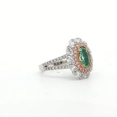 GIA-zertifizierter Diamantring mit 1,11 Karat, Farbe „Fancy Green“, Reinheit SI1