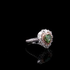 AGL Certified 2.05 Carat Fancy Green VS2 Clarity Diamond Ring