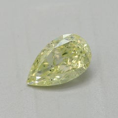 GIA Certified 0.52 Carat Fancy Light Green-Yellow SI2 Clarity Diamond