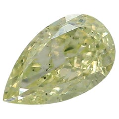 GIA Certified 0.52 Carat Fancy Light Green-Yellow SI2 Clarity Diamond