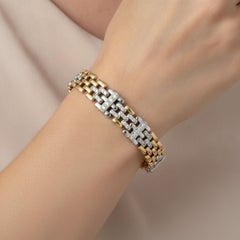 Retro 18K Yellow & White Gold Bracelet with 2.00 CTW in Diamonds