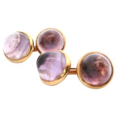 Vintage-Manschettenknöpfe aus 18-karätigem Gelbgold mit Amethysten im Gesamtgewicht von 20,0 CTW