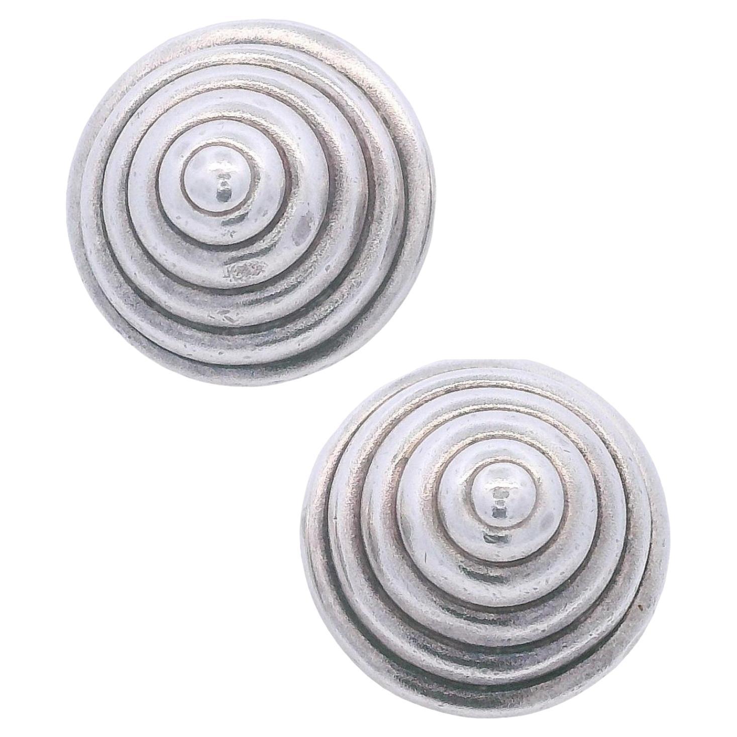 Tiffany & Co. Sterling Silver Spiral Cone Stud Earrings For Sale