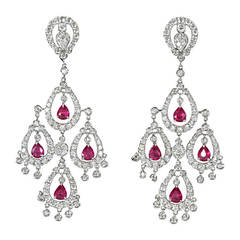 Ruby Diamond Chandelier Earring