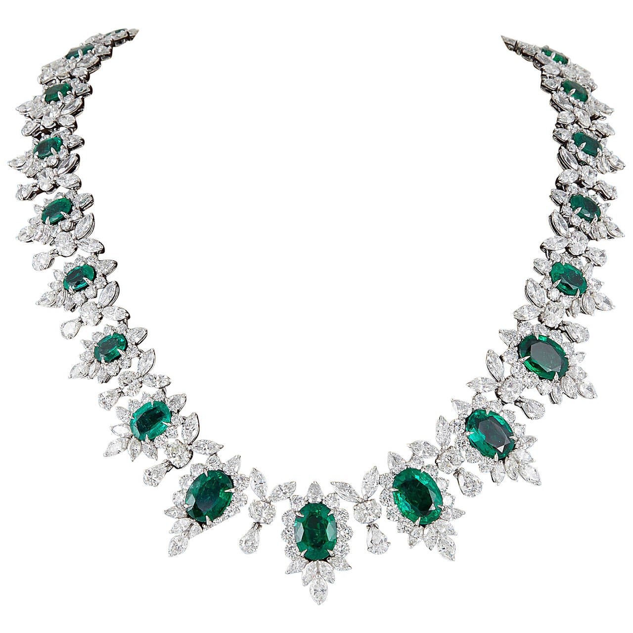 Important Emerald and Diamond Necklace For Sale at 1stDibs | emerald ...