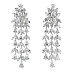 Elegant Diamond White Gold Drop Earrings
