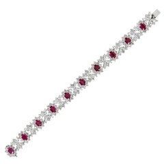 Fine Burma Ruby Diamond Bracelet