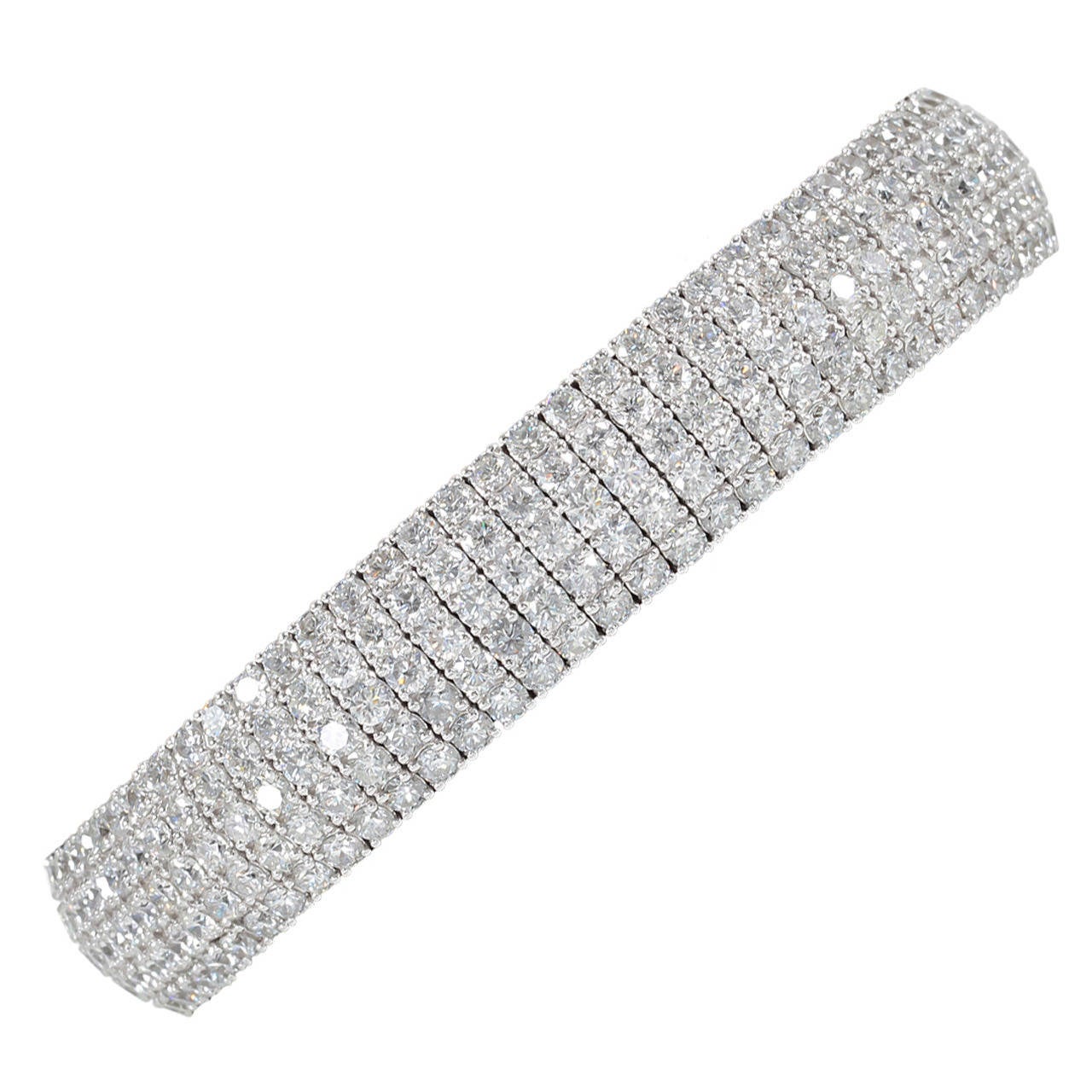 Diamond Set Spring Cuff