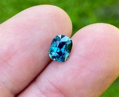 No Heat TEAL Sapphire 2.07 Ct. natural Loose gemstone, Cushion cut, Certificate