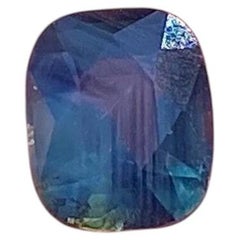No Heat TEAL Sapphire 1.18 Ct. natural Loose gemstone, Cushion cut, Certificate