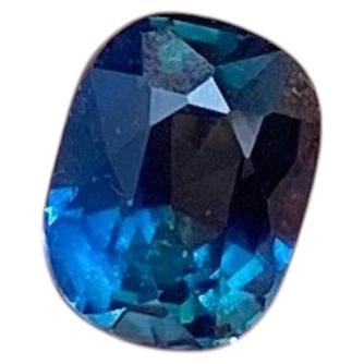 Gema suelta natural «No Heat» de zafiro TEAL de 1.05 ct., talla cojín, con certificado en venta