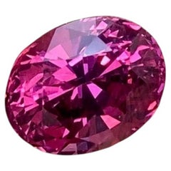 Certifié 2,49 carats. Pierre précieuse naturelle de grenat rhodolite en vrac, taille ovale, Tanzanie