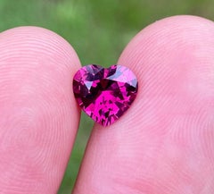 Certified 2.53 Ct. Natural Rhodolite Garnet loose gemstone, Heart cut, Tanzania