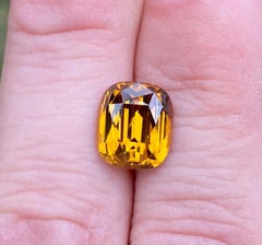 8.02 Ct Natural VIVID ORANGE Zircon gemstone, Cushion cut, Mined Sri Lanka.
