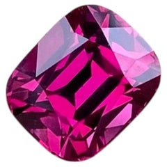 Certifié 2,78 carats. Pierre précieuse naturelle de grenat rhodolite en vrac, taille « coussin », Tanzanie