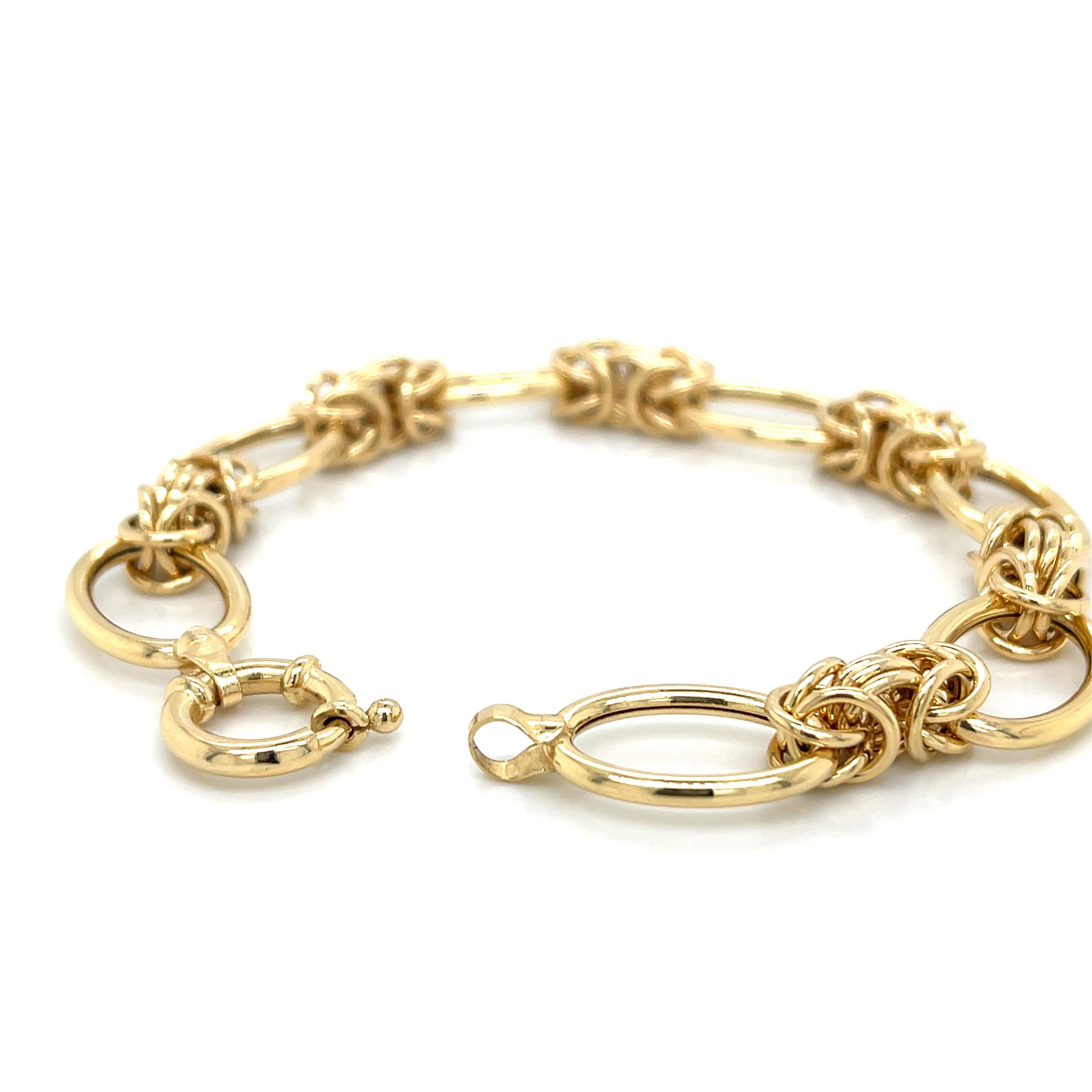 18 Karat Gelbgold Byzantinisches Kettenarmband (Moderne) im Angebot