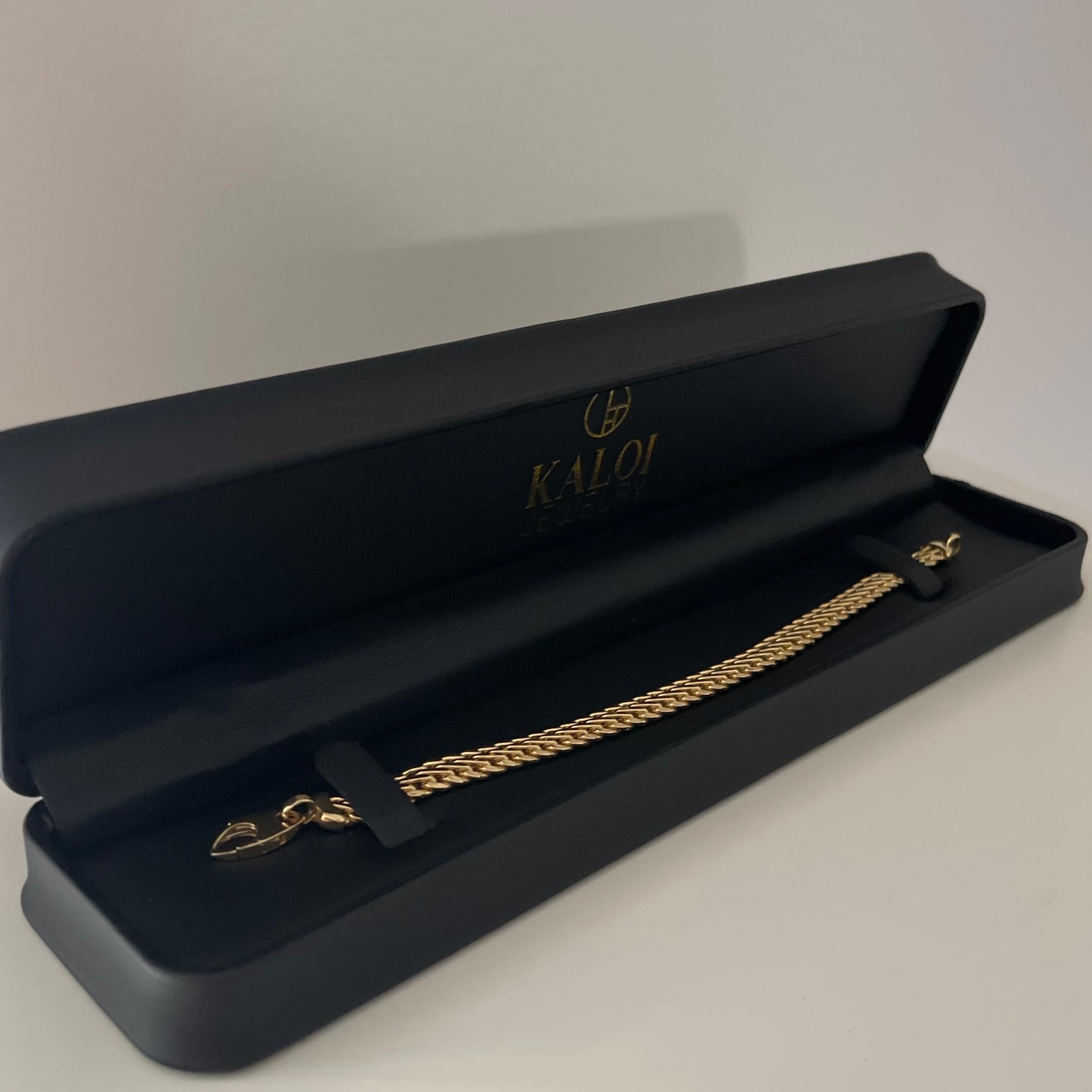 Bracelet à double chaîne en or jaune 18K en vente 3