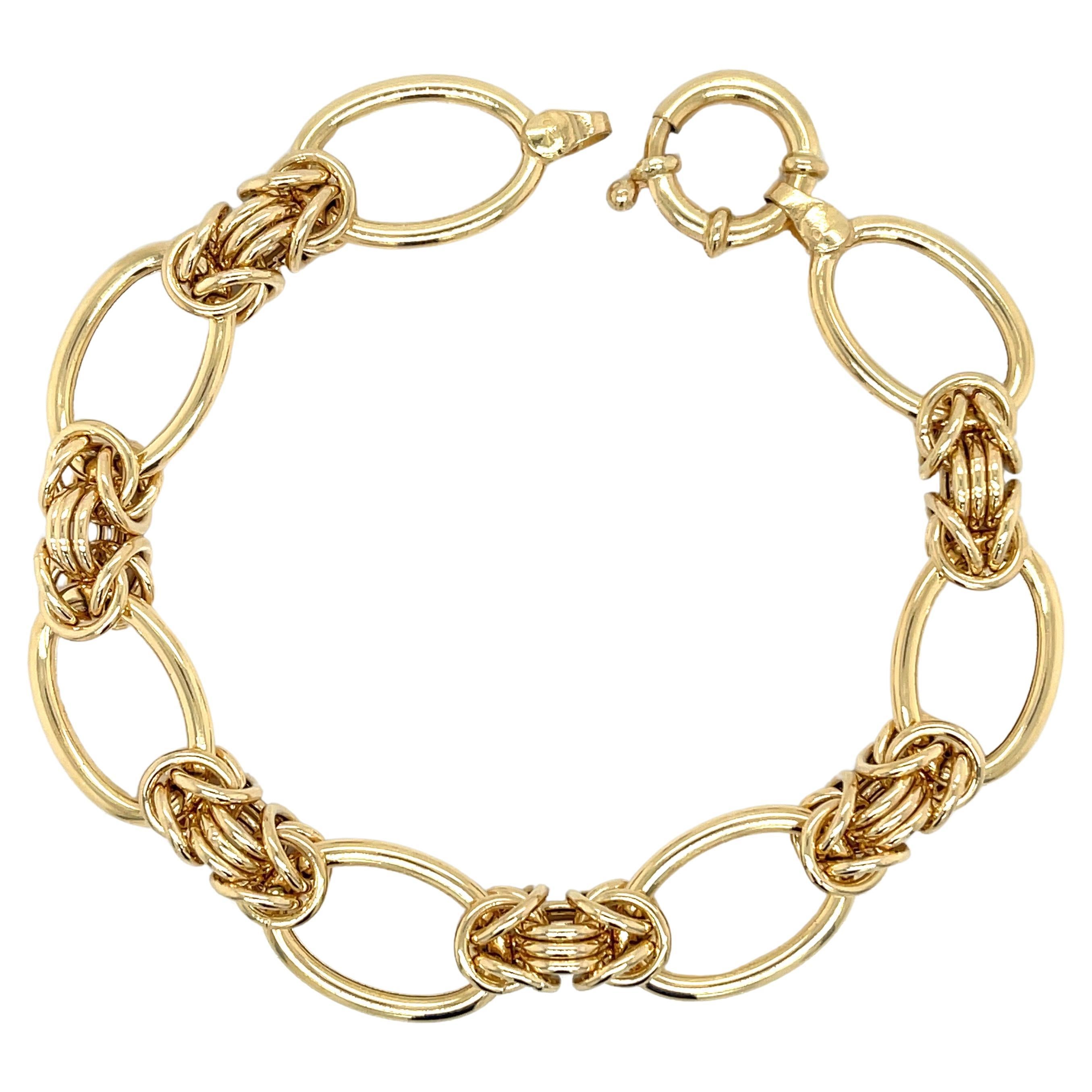 18 Karat Gelbgold Byzantinisches Kettenarmband im Zustand „Neu“ im Angebot in Ridgefield, CT