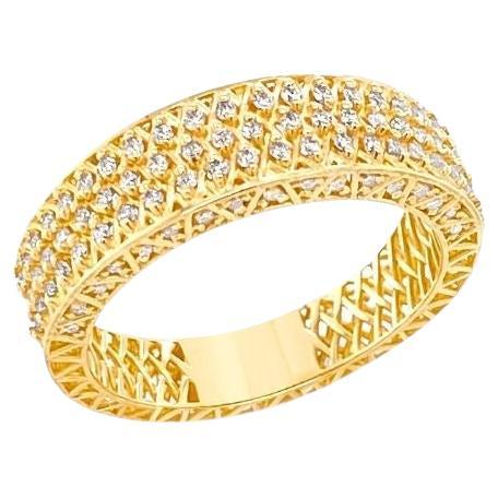 Bracelet éternité en or 18K brillant avec design multidiamants