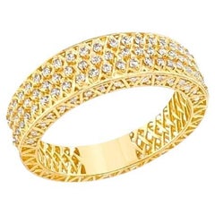 Bracelet éternité en or 18K brillant avec design multidiamants