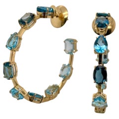 Créoles en topaze bleue de 24,71 carats