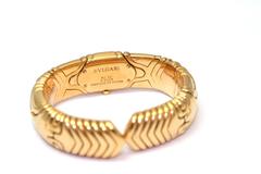Bulgari Ladies Yellow Gold Black Bezel Parentesi Wristwatch Ref BJ02 G0024