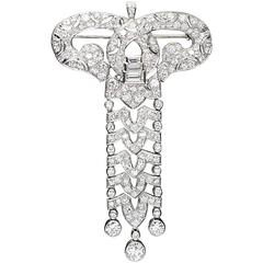 Art Deco Platinum and Diamonds Brooch 10