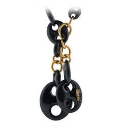 Gucci Ebony Gold Chain Necklace