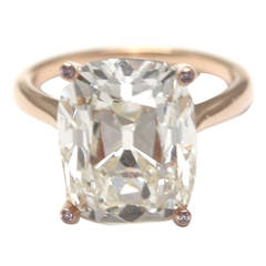 10.21 Carat Cushion Cut Diamond Gold Solitaire Engagement Ring 7
