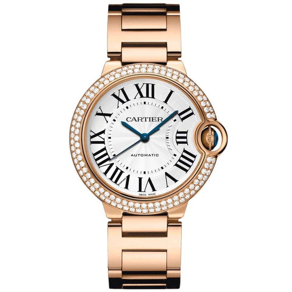 Cartier Ladies Rose Gold Diamond Automatic Wristwatch Model 118195MX