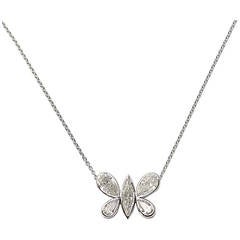 Diamond Gold Butterfly Pendant Necklace