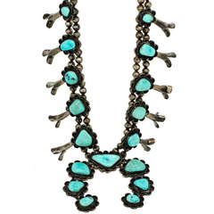 Vintage Navajo Turquoise Silver Necklace, Belonged to Andy Warhol