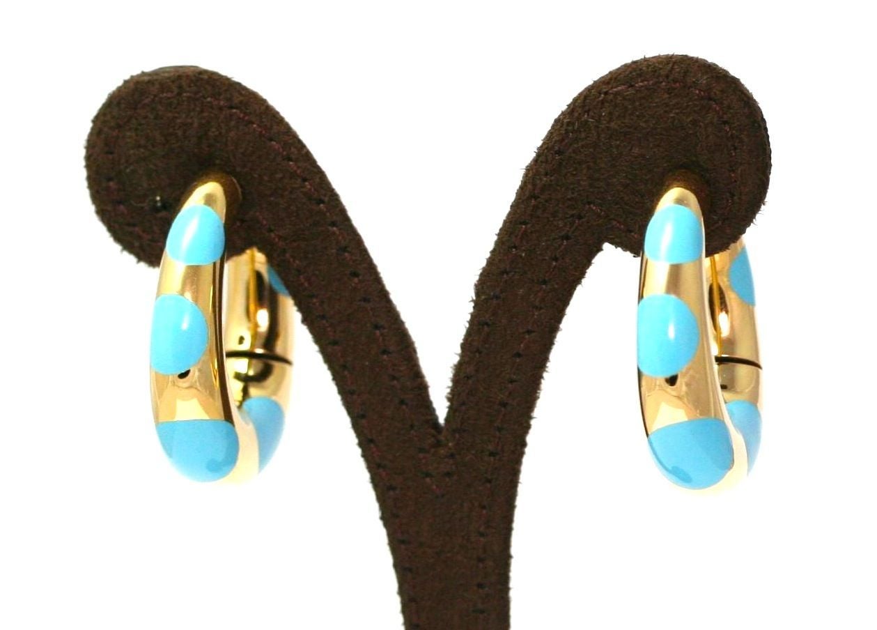 Women's Bulgari Gold Oval Hoop Earrings
