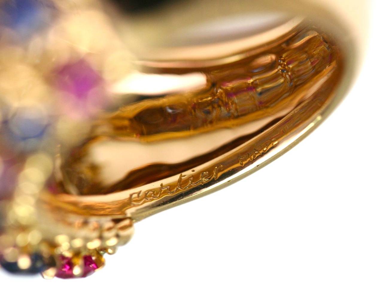 Cartier Sapphire Ruby Gold Dome Ring 3