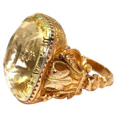 Late 19th Century Citrine Gold Cocktail Ring