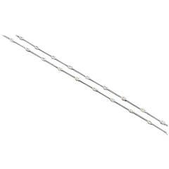 Long diamond gold chain necklace