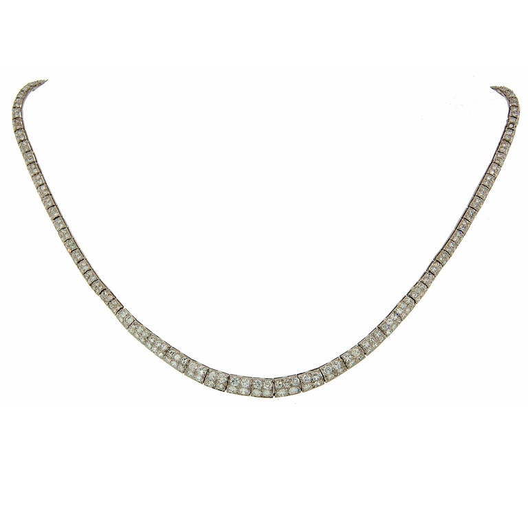 Tiffany & Co. Art Deco Diamond Platinum Necklace c1920s
