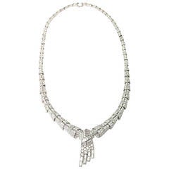 1930 Diamond Platinum Necklace 7