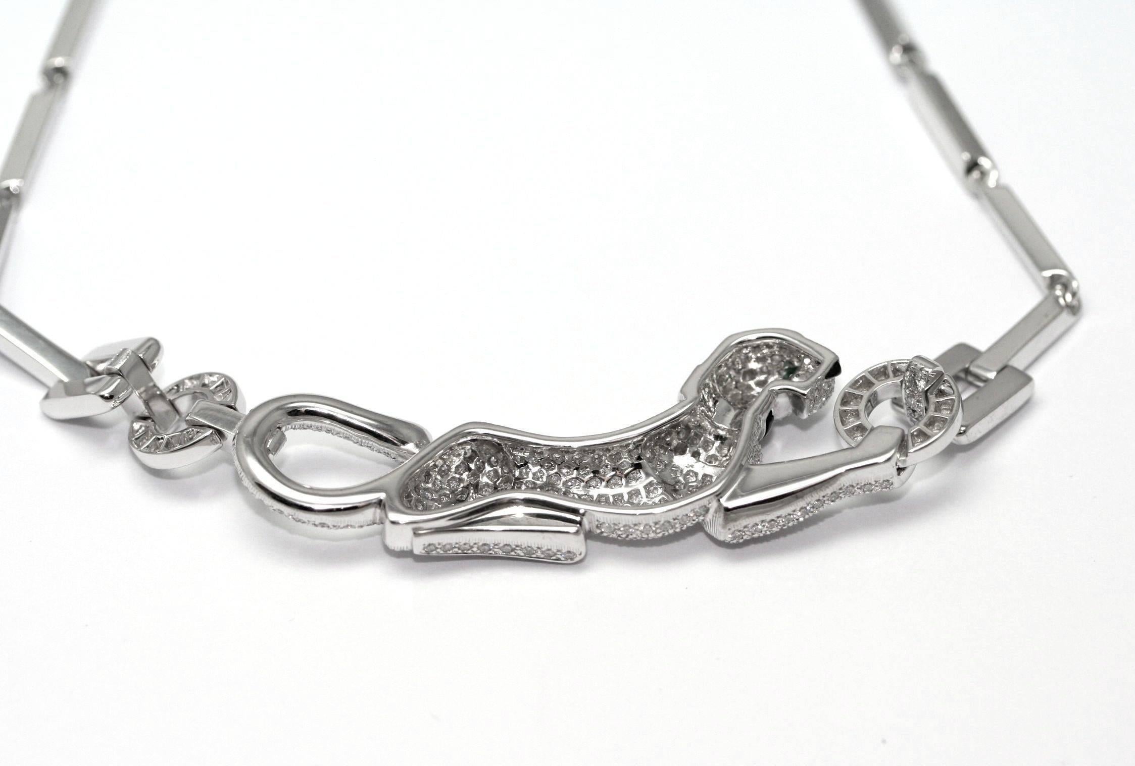 CARTIER Panther Necklace in white gold and diamonds, signed, numbered 37020A, length 41cm (52.85 grams)

