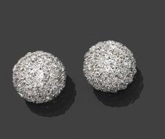 Diamond Button Earrings, Princess Grace of Monaco Family