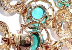 Magnificent 1974 Chaumet by Pierre Sterle Arcade Turquoise Gold Parure