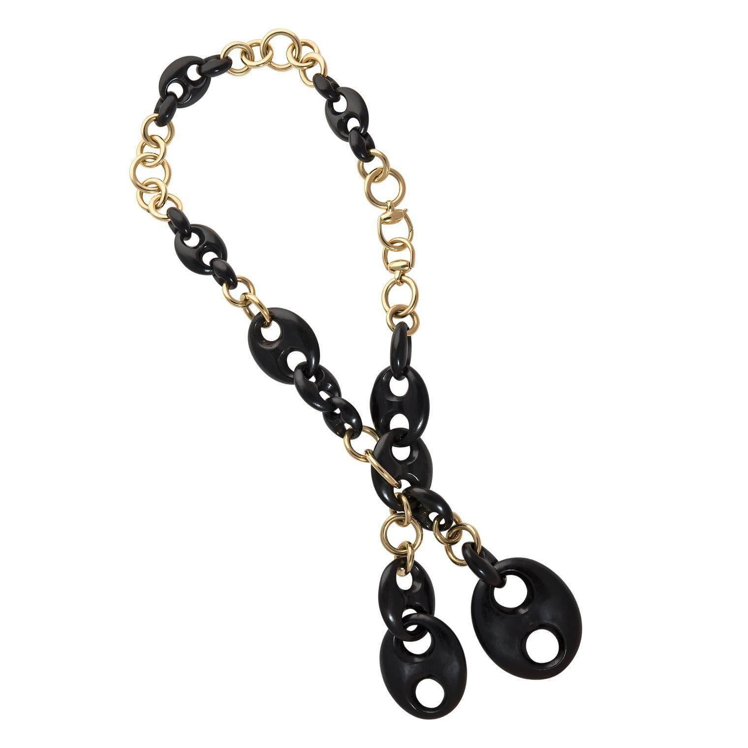 Gucci Ebony Gold Chain Necklace 1