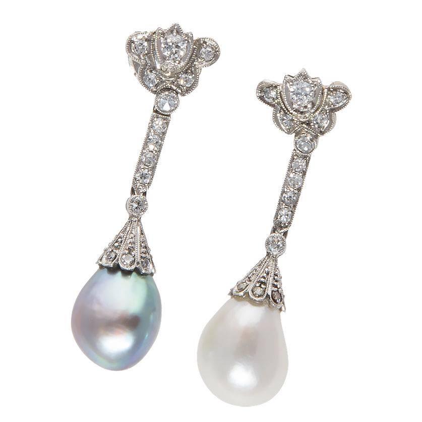 natural pearl drop earrings