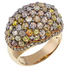 Bouquet Inspired Fancy Mixed Color Diamond Ring in 18K Rose Gold